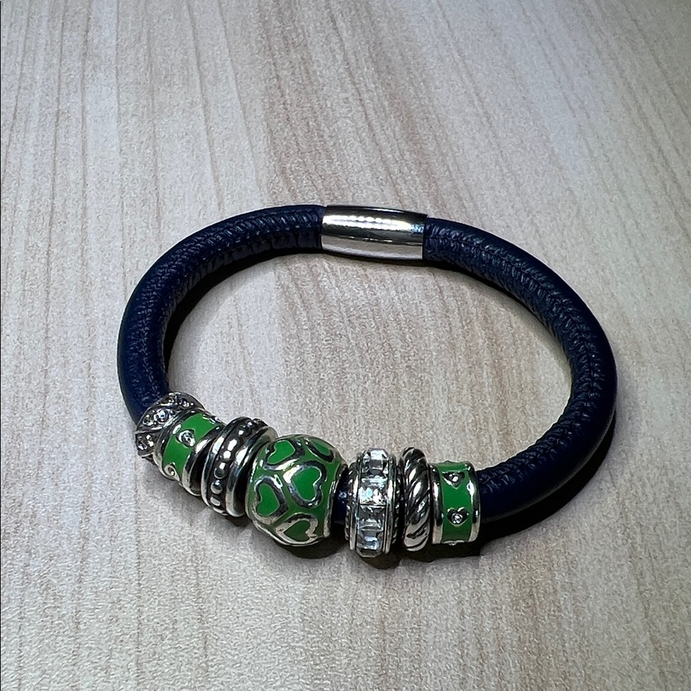 Navy and Green Woodstock Bracelet